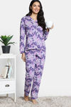 Zivame 2 Mile Fashion Knit Cotton Pyjama Set - Aster Purple — thumbnail 1